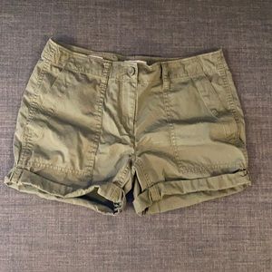 Olive green Loft cargo shorts